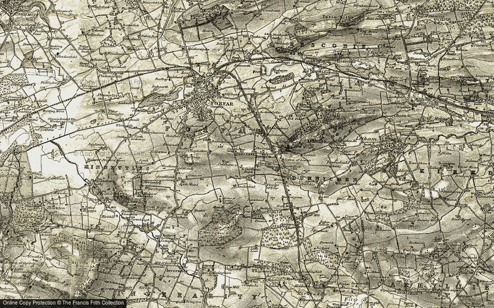 Old Map of Caldhame, 1907-1908 in 1907-1908