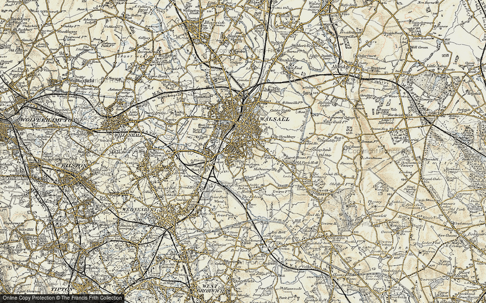 Old Map of Caldmore, 1902 in 1902