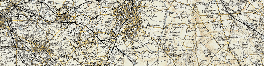 Old map of Caldmore in 1902