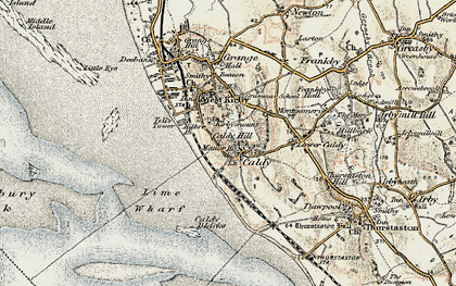 Old map of Caldy in 1902-1903