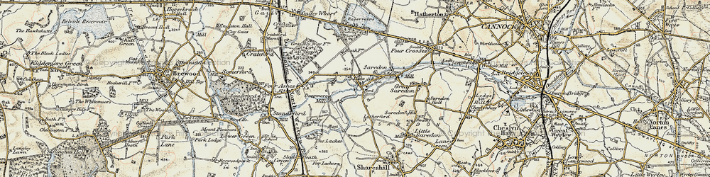 Old map of Calf Heath in 1902