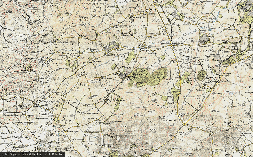 Old Map of Callaly, 1901-1903 in 1901-1903