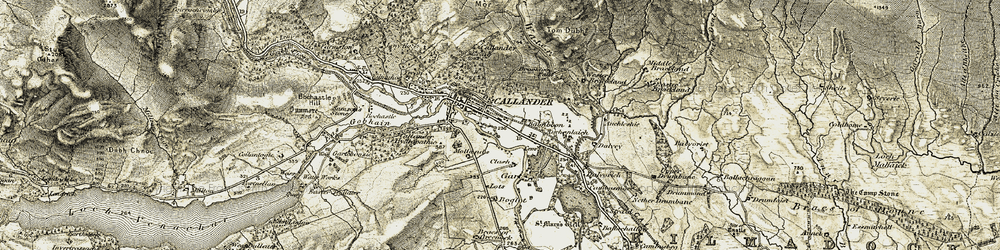 Old map of Auchenlaich in 1906-1907