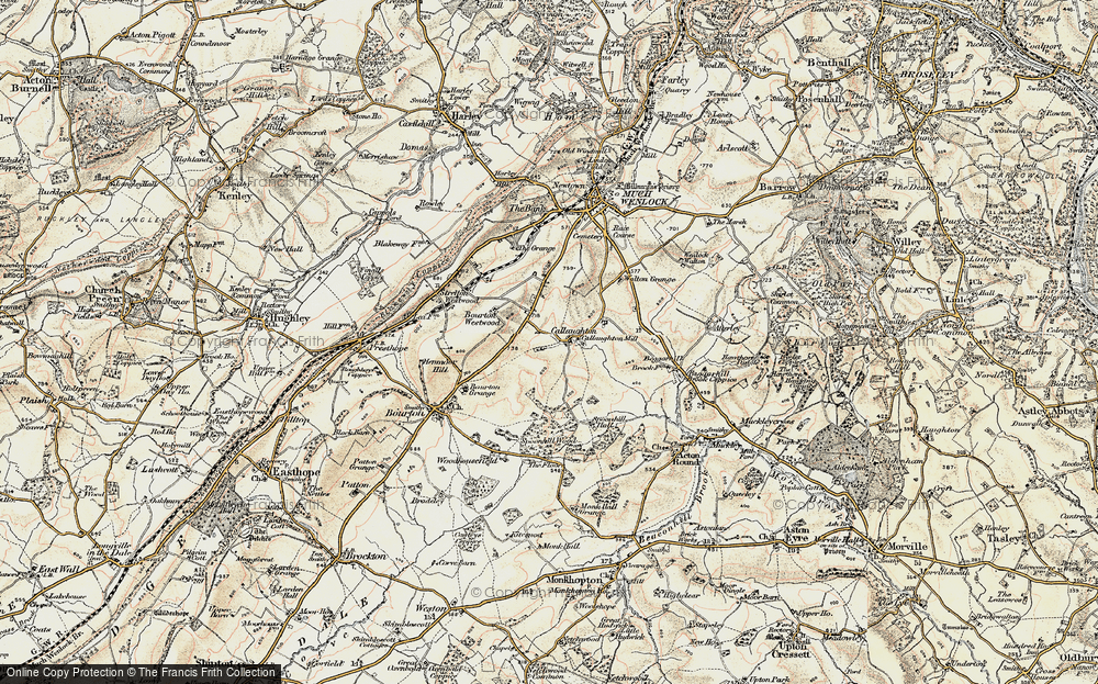 Old Map of Callaughton, 1902 in 1902