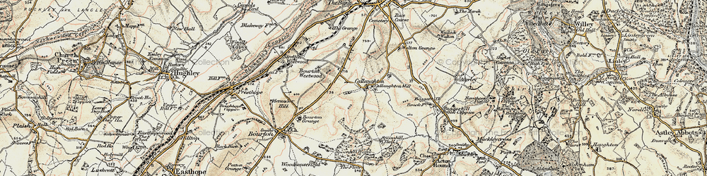 Old map of Callaughton in 1902