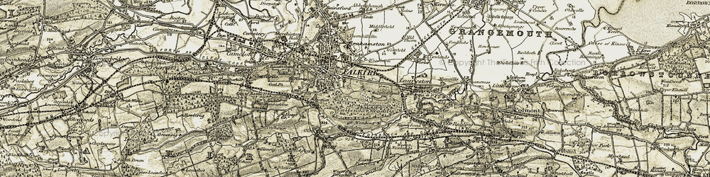 Old map of Callendar Park in 1904-1906