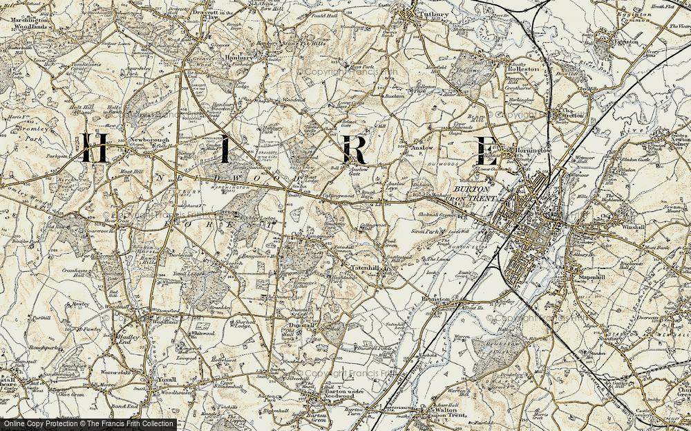Old Map of Callingwood, 1902 in 1902