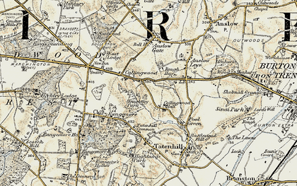Old map of Callingwood in 1902