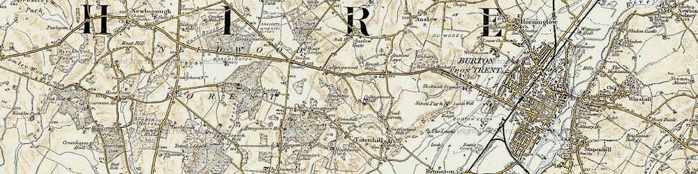 Old map of Callingwood in 1902