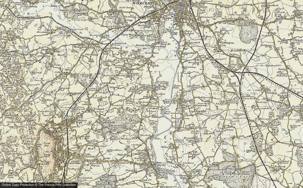 Old Map of Historic Map covering Beauchamp Court in 1899-1901