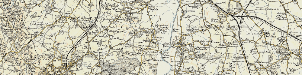 Old map of Callow End in 1899-1901