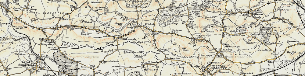 Old map of Callow Hill in 1898-1899