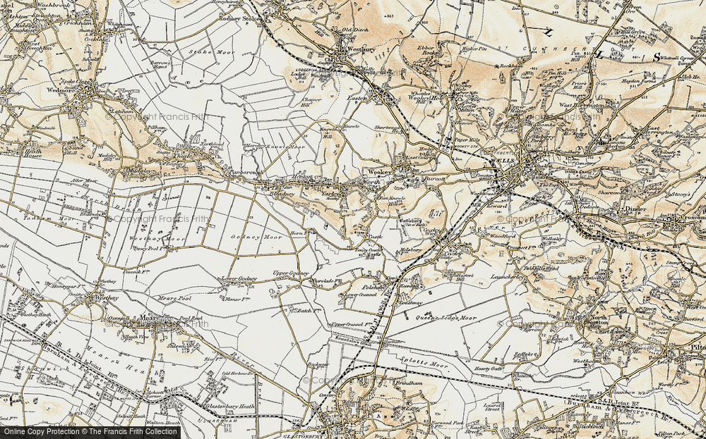 Old Map of Historic Map covering Ben Knowle Hill in 1899