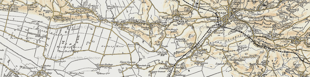 Old map of Ben Knowle Hill in 1899