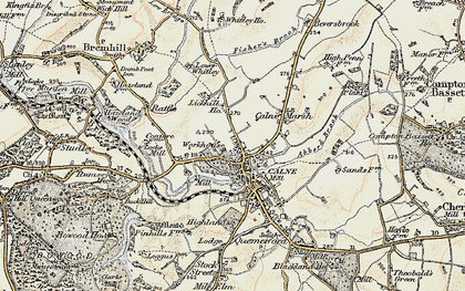 Old map of Calne in 1899