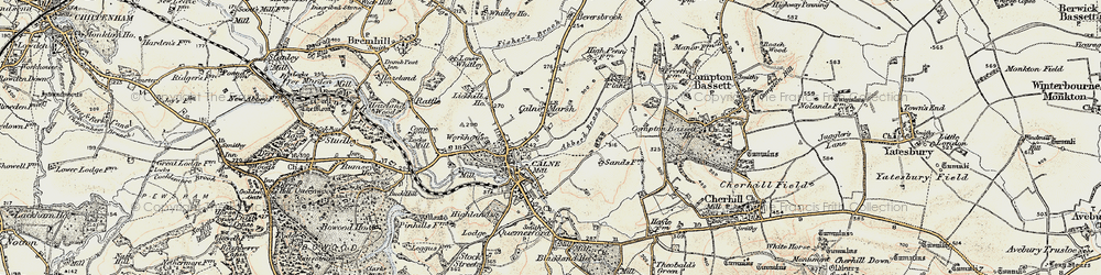 Old map of Abberd Brook in 1899
