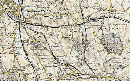 Old map of Calow Green in 1902-1903