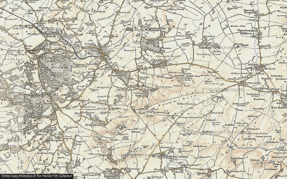 Old Map of Calstone Wellington, 1899 in 1899
