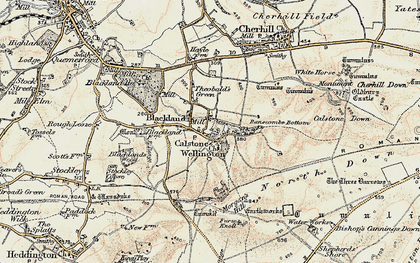 Old map of Calstone Wellington in 1899