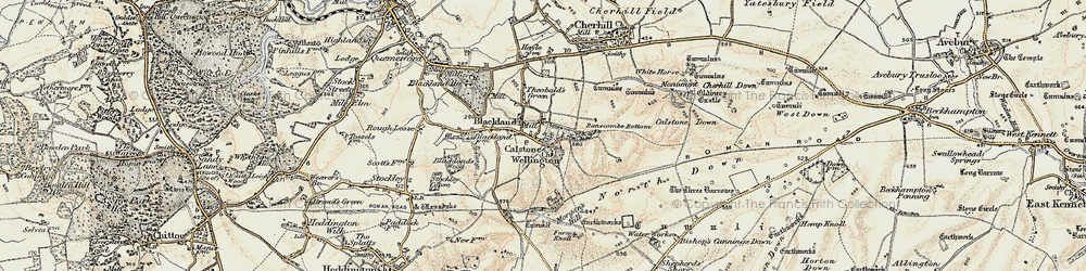 Old map of Calstone Wellington in 1899