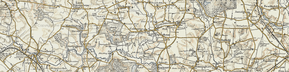 Old map of Calthorpe in 1901-1902