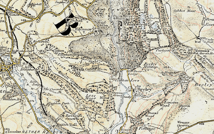 Old map of Beeley Hilltop in 1902-1903
