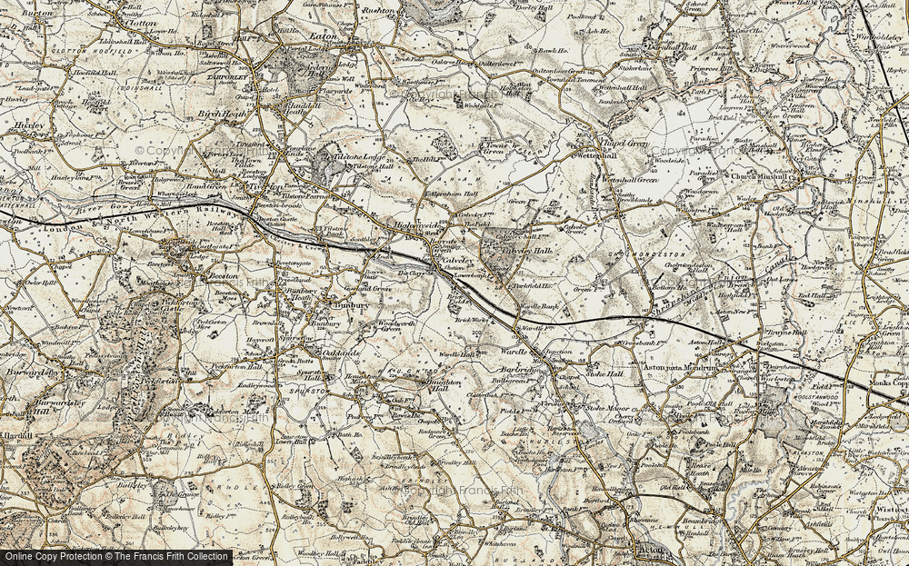 Old Map of Calveley, 1902-1903 in 1902-1903