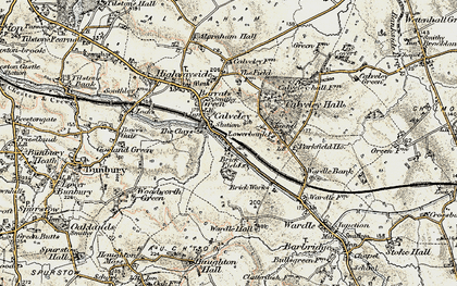 Old map of Calveley in 1902-1903