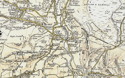 Old map of Calver in 1902-1903