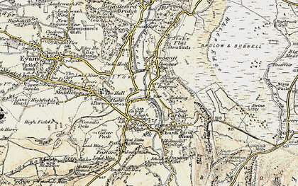 Old map of Calver Sough in 1902-1903