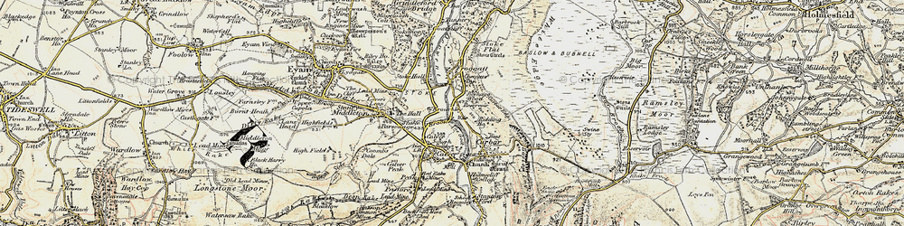Old map of Calver Sough in 1902-1903