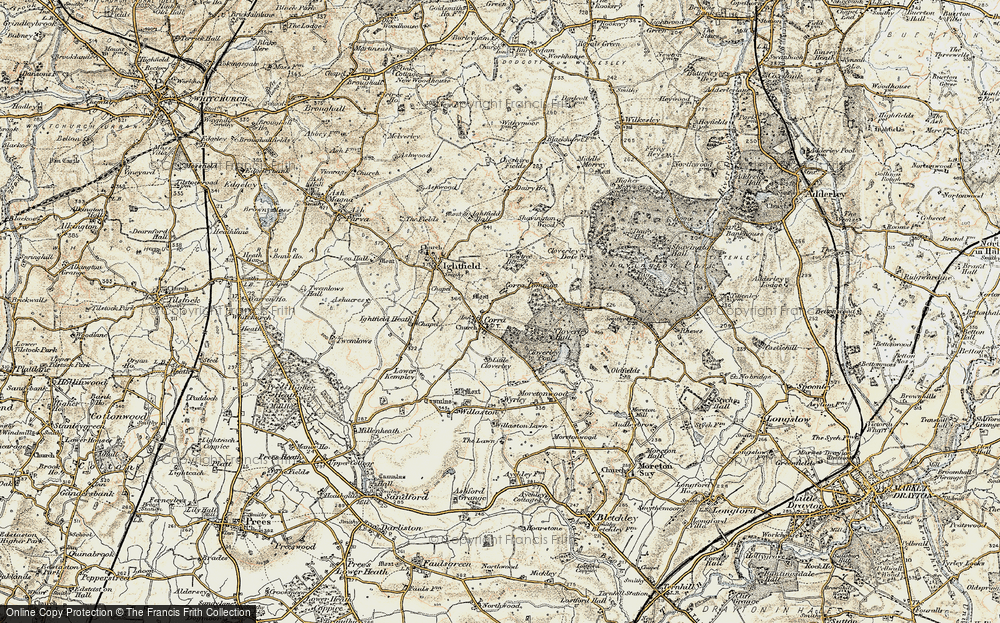 Old Map of Calverhall, 1902 in 1902