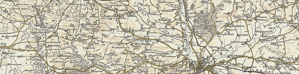 Old map of Leigh Barton in 1898-1900