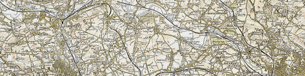 Old map of Calverley in 1903-1904
