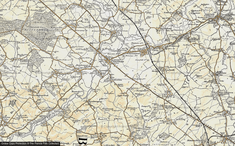 Old Map of Historic Map covering Kiln Farm in 1898-1901