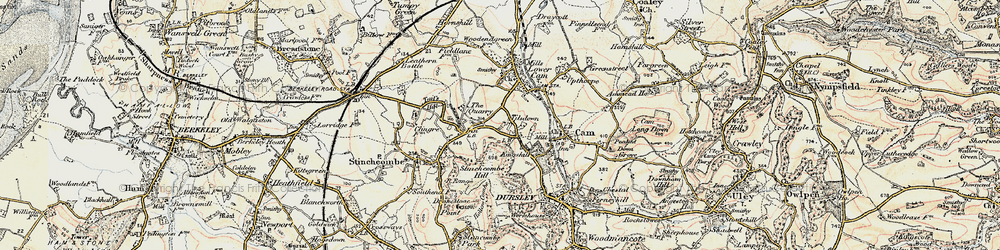 Old map of Cam in 1898-1900