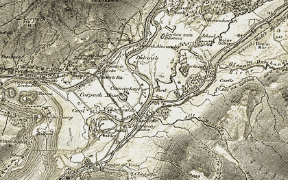 Old map of Camaghael in 1906-1908