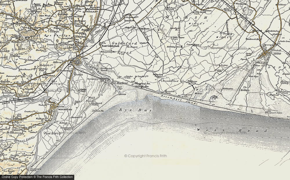 Old Map of Historic Map covering Camber Sands in 1898