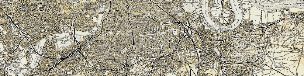 Old map of Camberwell in 1897-1902
