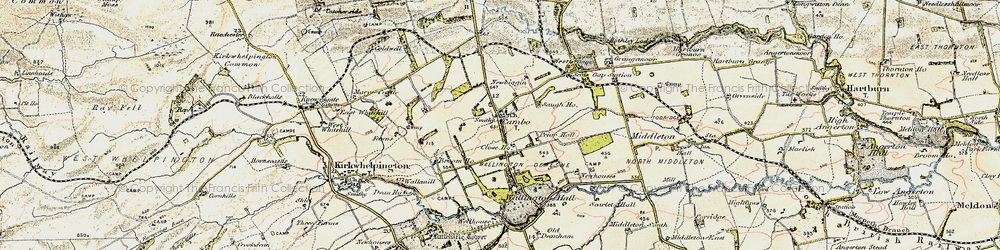 Old map of Wallington in 1901-1903