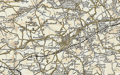 Old map of Camborne in 1900