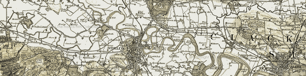 Old map of Cambuskenneth in 1904-1907