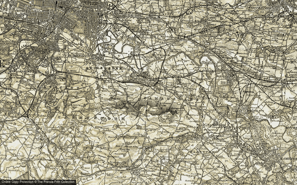 Old Map of Cambuslang, 1904-1905 in 1904-1905