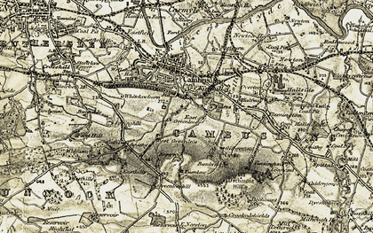 Old map of Cambuslang in 1904-1905