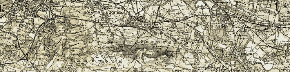 Old map of Cambuslang in 1904-1905