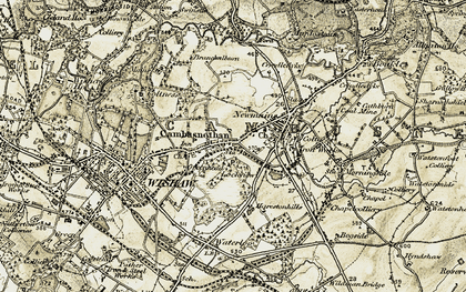Old map of Cambusnethan in 1904-1905