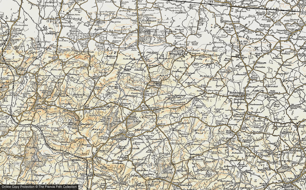 Old Map of Historic Map covering Whitsunden in 1897-1898