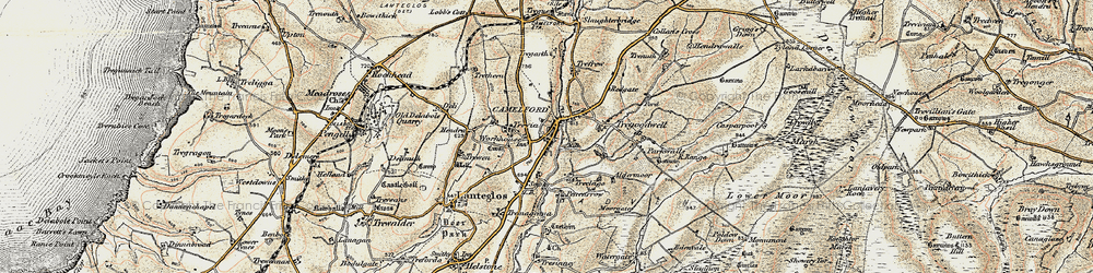 Old map of Camelford in 1900