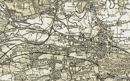 Old map of Camelon in 1904-1907