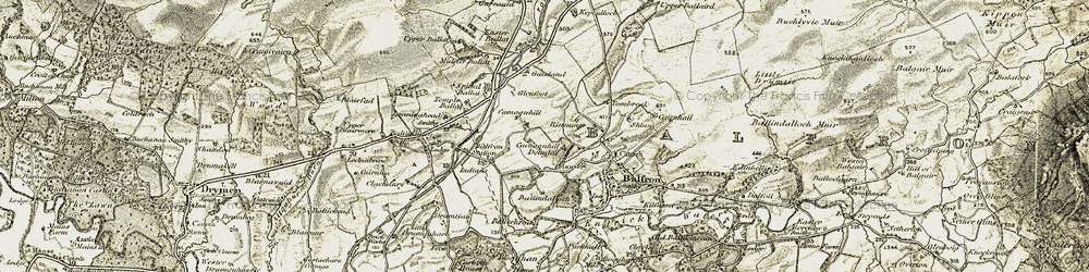 Old map of Tombrake in 1904-1907